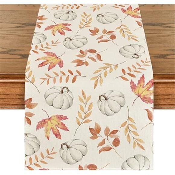 Mode Orange Pumpkins Fall Maple Leaves Fall Table Runner, Seasonal - Picture 7 of 7